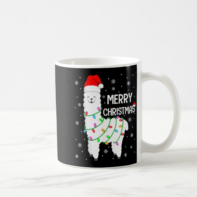 Taza De Café Llama Merry Christmas Kids Funny Llama Christmas L (Derecha)