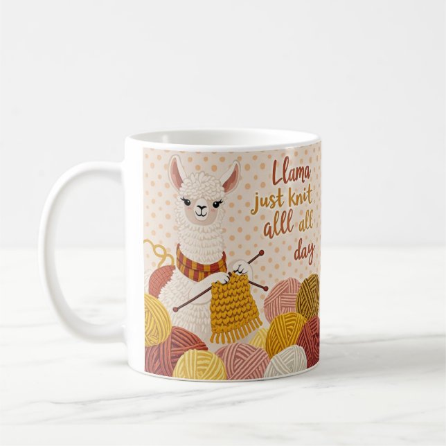 Taza De Café Llama personalizado con pañuelo de cuchillos (Izquierda)