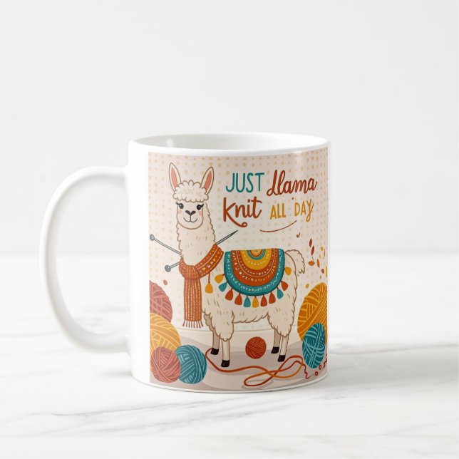 Taza De Café Llama personalizado con un poster de pañuelo de cu (Izquierda)