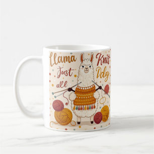 Taza De Café Llama Personalizado linda con una bufanda de cuchi