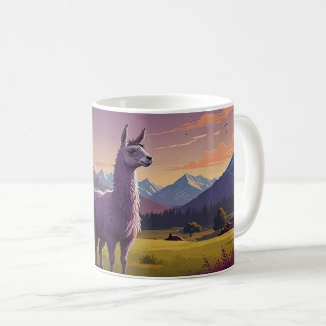 Taza De Café llama púrpura linda (Anverso derecho)