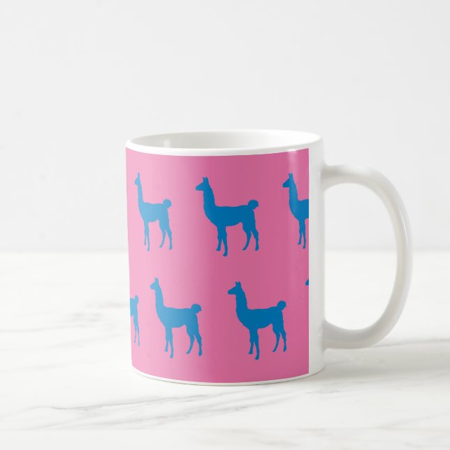 Taza De Café Llama rosa azul (Derecha)