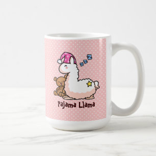 Taza De Café Llama rosada del pijama del gorra