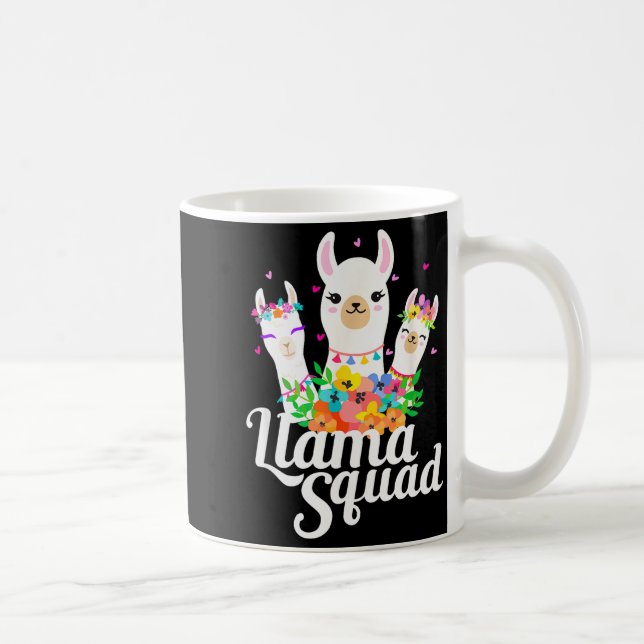 Taza De Café Llama Squad Funny Cute Llama Matching  (Derecha)