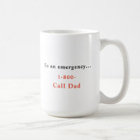Llamada de emergencia 1-800-Llame a papá para café