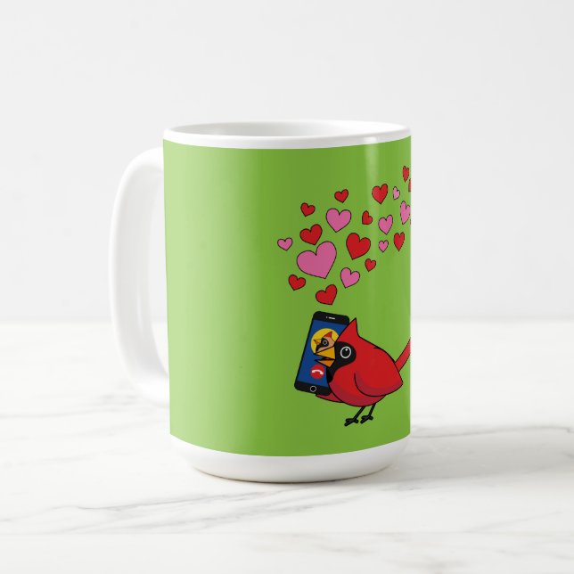Taza De Café Llamadas Cardinal Bird Love Mating (Anverso izquierdo)