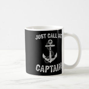 Taza De Café Llámame Capitán Barco de Pontón Divertido de Barco