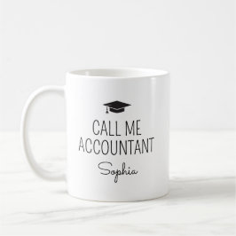 Taza De Café Llámame Contador Nombre Personalizado