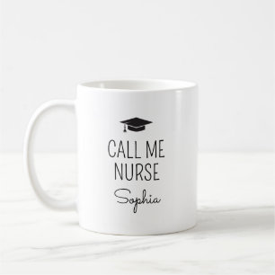 Taza De Café Llámame Enfermera Nombre Personalizado