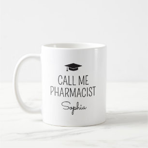 Taza De Café Llámame Farmacéutico Nombre Personalizado