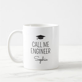 Taza De Café Llámame Ingeniero Nombre Personalizado