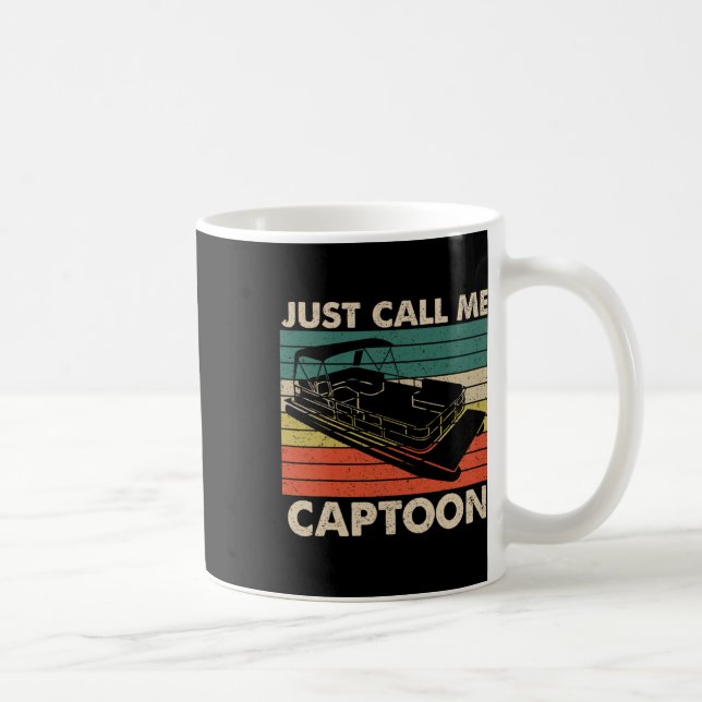 Taza De Café Llámame simplemente capitán de barco pontón retro  (Derecha)
