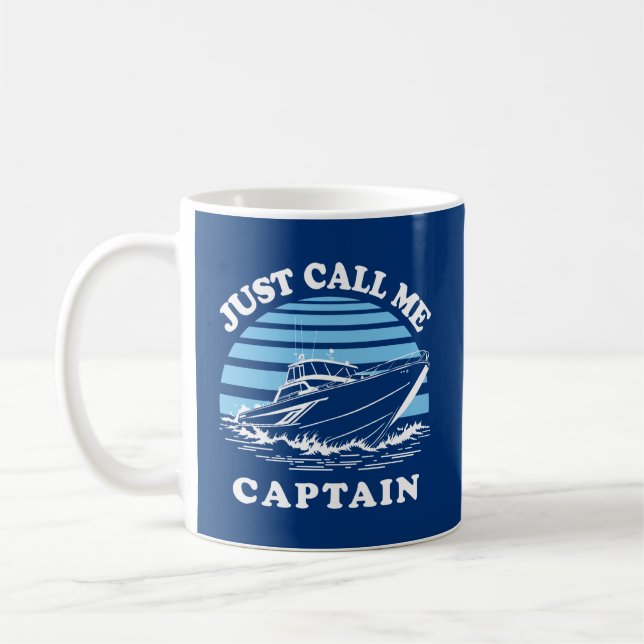 Taza De Café Llámame simplemente Capitán | Frase de Marinero (Izquierda)