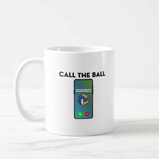 Taza De Café Llamar al jugador de voleibol gracioso de la bola (Izquierda)