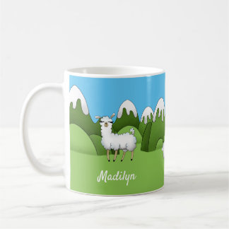 Taza De Café Llamas de montaña blanca