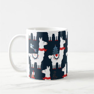 Taza De Café Llamas festivas: Navidades patrón delgado