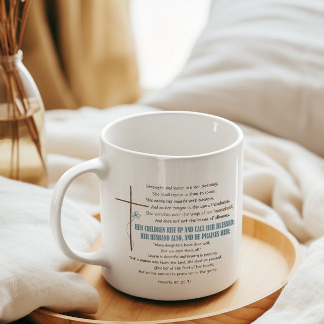 Taza De Café LLAME A SU ACOGIDA Mamá Esposa Proverbios 31 Escri (Subido por el creador)