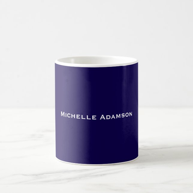 Taza De Café Llanura profesional azul oscuro moderna (Centro)