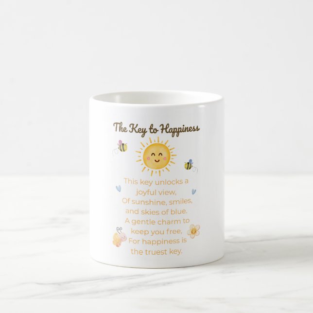 Taza De Café Llave a la felicidad Mug - Café acuarela caprichos (Centro)