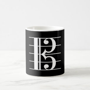 Taza De Café Llave de Alto Blanco-Negro