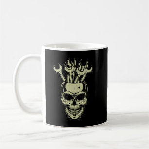 Taza De Café Llave de calavera Herramientas mecánicas Garaje Me