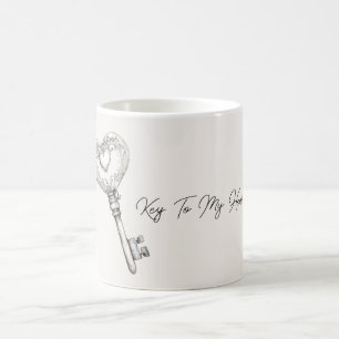 Taza De Café Llave de plata crema para mi corazón