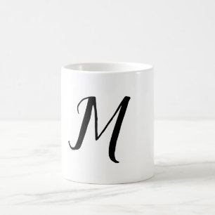 TAZA DE CAFÉ LLAVERO ELEGANTE MONOGRAMA MÍNIMO SIMPLE