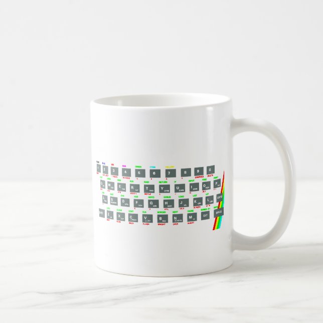 Taza De Café Llaves de teclado del espectro de Sinclair ZX (Derecha)