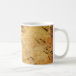 Taza De Café Llaves del piano de la hoja de música del Grunge