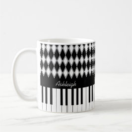 Taza De Café Llaves personalizadas y diamantes del piano