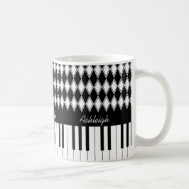 Taza De Café Llaves personalizadas y diamantes del piano