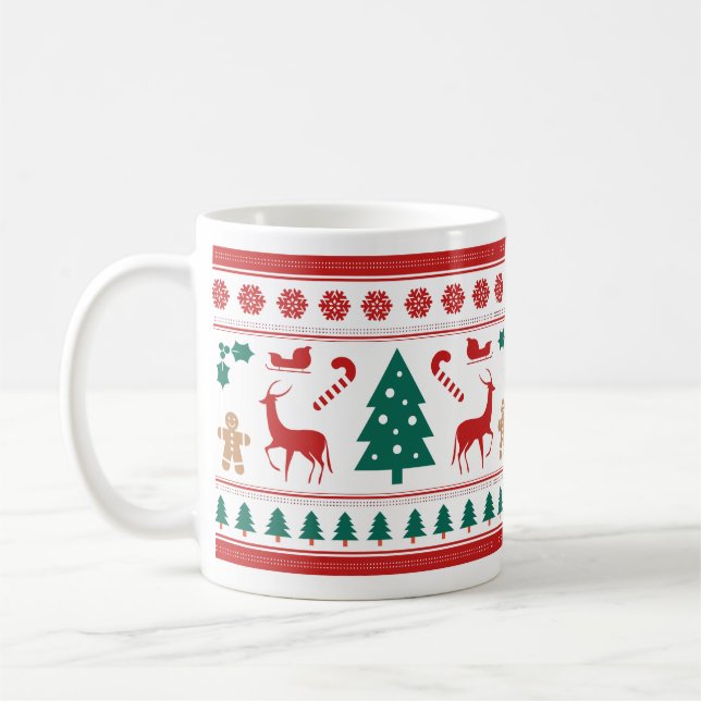 Taza De Café Llegan navidades, Navidades, árboles, renos (Izquierda)