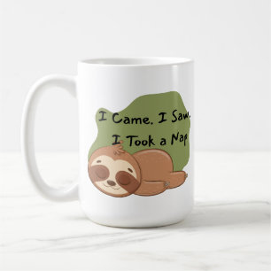 Taza De Café Llegué. Vi. Eché una siesta. Des de perezoso diver