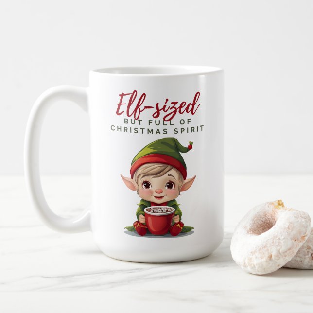 Taza De Café Lleno de espíritu Navidad, tazón de vacaciones (Con donut)