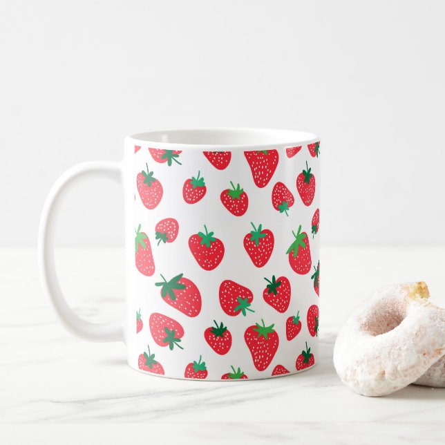 Taza De Café Lleno de fresas (Con donut)