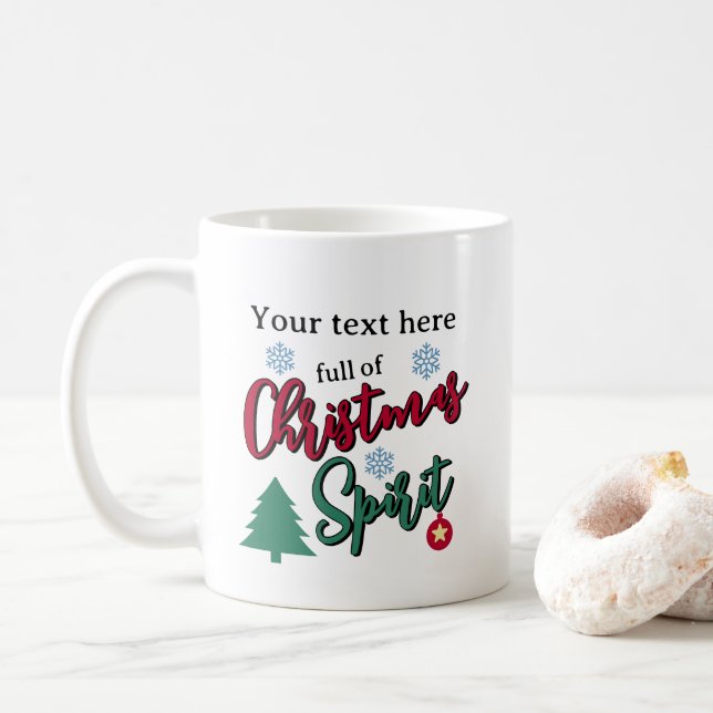 Taza De Café Lleno De Navidades Personalizado Espíritu (Con donut)