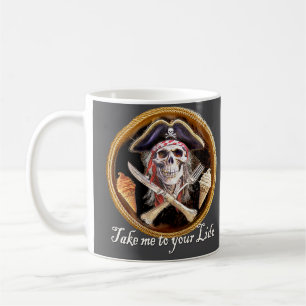 Taza De Café Llévame a tu cráneo pirata de Lido
