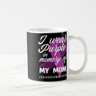 Taza De Café Llevo Púrpura En Memoria De Mi Mamá Advirtiendo Po