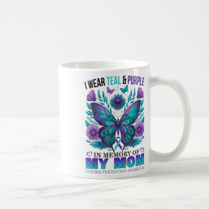 Taza De Café Llevo Púrpura Verde azulado En Memoria De Mi Mamá