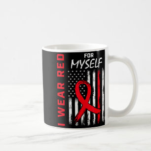 Taza De Café Llevo Rojo Para Mí Bandera de Concientización sobr