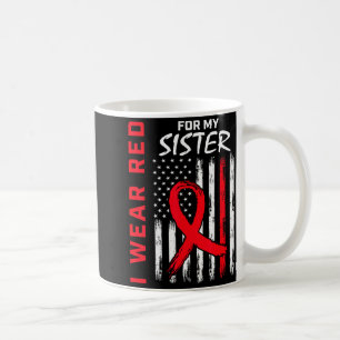 Taza De Café Llevo Rojo Por La Conciencia De La Enfermedad Card