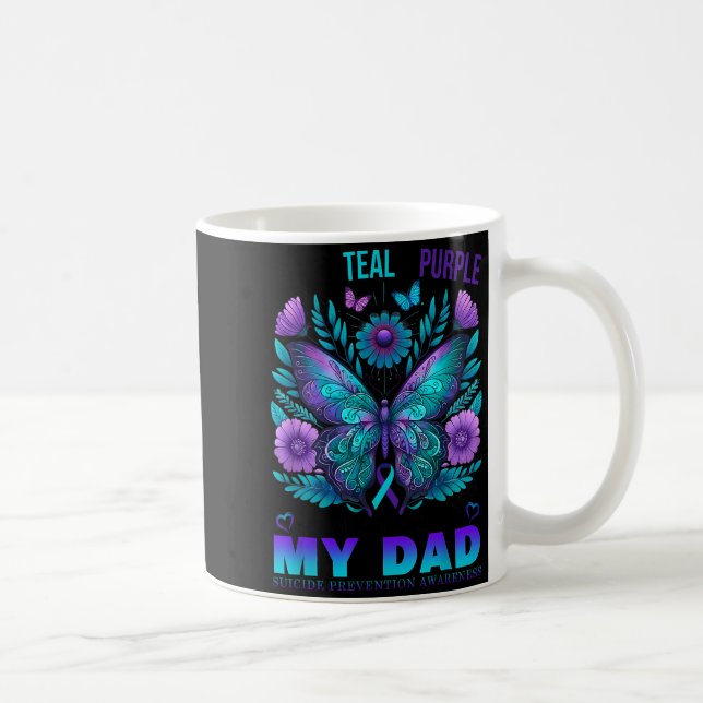 Taza De Café Llevo Turquesa Morado En Memoria De Mi Papá Suicid (Derecha)