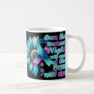 Taza De Café Llevo Verde Azulado Y Púrpura Prevención Nacional