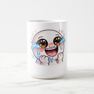 Taza De Café Llorando de alegría Kawaii lindo