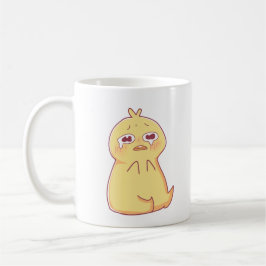 Taza De Café llorando pato lindo por ayuda