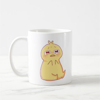 Taza De Café llorando pato lindo por ayuda