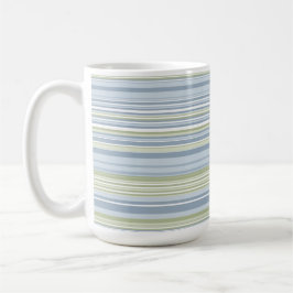 Taza De Café Lluvia de primavera y rayas azules tropicales