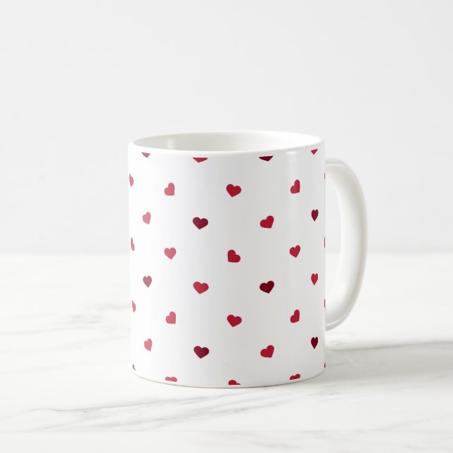 Taza De Café Lluvia del regalo lindo de los corazones (Anverso derecho)