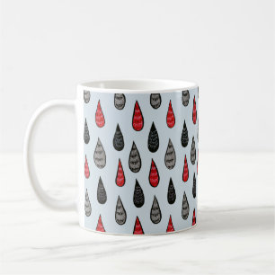 Taza De Café Lluvia Rara Y Caídas De Sangre Patrón Tinta Negro