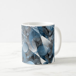 Taza De Café Lo azul y lo gris. Abstracción.